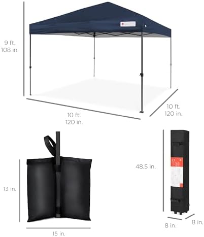 10x10 Pop Up Canopy Tent, EZ Setup, Navy Blue in Navy Blue, alternate view 2