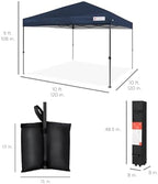 10x10 Pop Up Canopy Tent, EZ Setup, Navy Blue in Navy Blue, alternate view 2