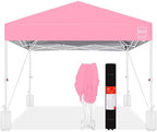 10x10 Pop Up Canopy Tent, EZ Setup, Pink/White