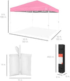 10x10 Pop Up Canopy Tent, EZ Setup, Pink/White, alternate view 2