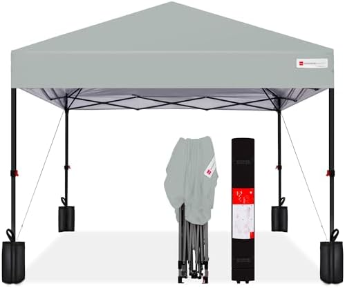 10x10 Pop Up Canopy Tent, EZ Setup, Silver in Silver