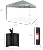 10x10 Pop Up Canopy Tent, EZ Setup, Silver in Silver, alternate view 2