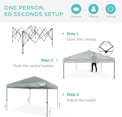 10x10 Pop Up Canopy Tent, EZ Setup, Silver in Silver, alternate view 3