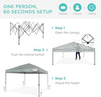 10x10 Pop Up Canopy Tent, EZ Setup, Silver in Silver, alternate view 3