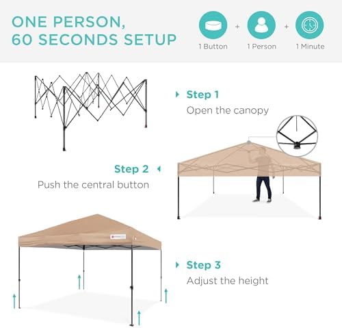 10x10 Pop Up Canopy Tent, EZ Setup, Tan, alternate view 3