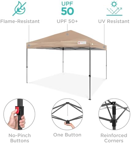 10x10 Pop Up Canopy Tent, EZ Setup, Tan, alternate view 5
