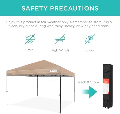 10x10 Pop Up Canopy Tent, EZ Setup, Tan, alternate view 6