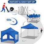 10x10 Pop Up Canopy Tent, Heavy Duty Canopy(Blue with 4 Sidewalls), alternate view 4