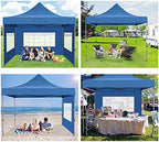 10x10 Pop Up Canopy Tent, Heavy Duty Canopy(Blue with 4 Sidewalls), alternate view 6