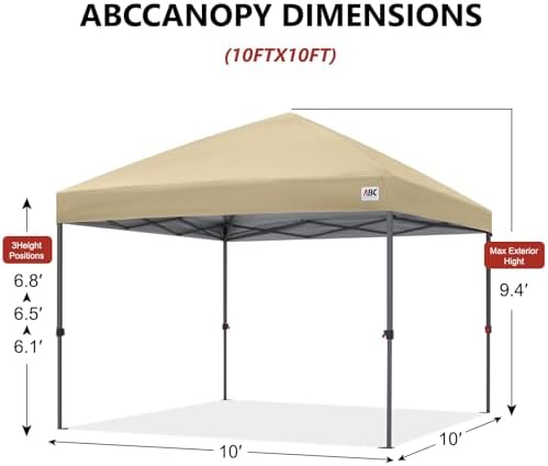 10x10 Pop Up Canopy Tent, Heavy Duty Weather Protection, Beige in Beige, alternate view 3