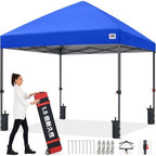 10x10 Pop Up Canopy Tent, Heavy Duty Weather Protection, Blue in Blue