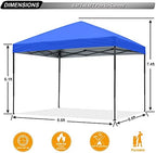 10x10 Pop Up Canopy Tent, Heavy Duty Weather Protection, Blue in Blue, alternate view 3