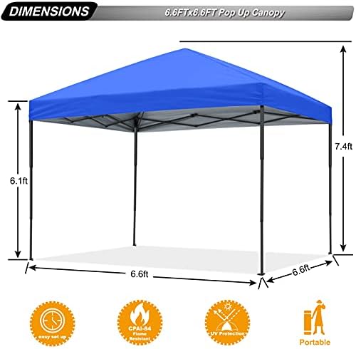 10x10 Pop Up Canopy Tent, Heavy Duty Weather Protection, Blue in Blue, alternate view 3