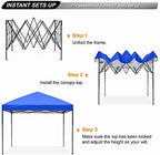 10x10 Pop Up Canopy Tent, Heavy Duty Weather Protection, Blue in Blue, alternate view 6