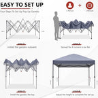 10x10 Pop Up Canopy Tent, Heavy Duty Weather Protection, Gray in Gray, alternate view 5