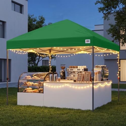 10x10 Pop Up Canopy Tent, Heavy Duty Weather Protection, Green in Green, alternate view 6