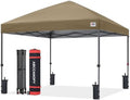10x10 Pop Up Canopy Tent, Heavy Duty Weather Protection, Khaki in Khaki