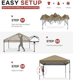 10x10 Pop Up Canopy Tent, Heavy Duty Weather Protection, Khaki in Khaki, alternate view 6