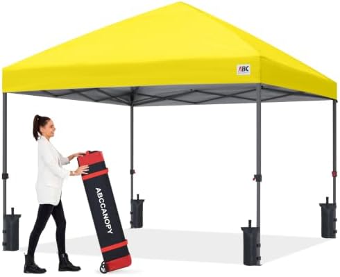 10x10 Pop Up Canopy Tent, Heavy Duty Weather Protection, Yellow