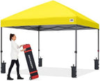 10x10 Pop Up Canopy Tent, Heavy Duty Weather Protection, Yellow