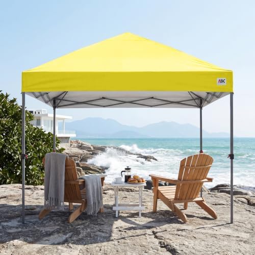 10x10 Pop Up Canopy Tent, Heavy Duty Weather Protection, Yellow, alternate view 2
