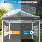 10x10 Pop Up Canopy Tent, Heavy Duty with Durable Frame, 4 Sidewalls, alternate view 4