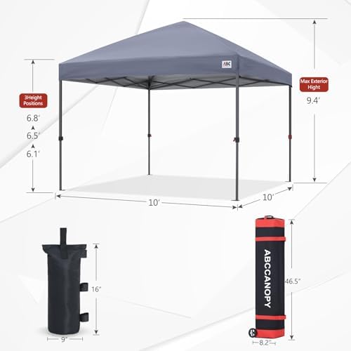 10x10 Pop up Canopy Tent Instant Portable Shelter, Grey in Grey, alternate view 3