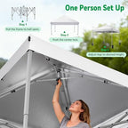 10x10 Pop Up Canopy Tent One-Push Center Lock, Portable Shelter, alternate view 4