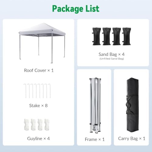 10x10 Pop Up Canopy Tent One-Push Center Lock, Portable Shelter, alternate view 5