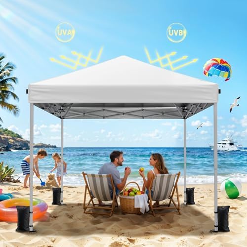 10x10 Pop Up Canopy Tent One-Push Center Lock, Portable Shelter, alternate view 6