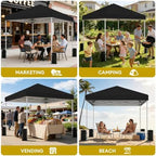 10x10 Pop Up Canopy Tent, One Push One Person Setup, Light Black in Light Black, alternate view 5