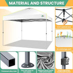 10x10 Pop Up Canopy Tent, Outdoor Party Tent Without Sidewall One Push Setup Glow, 3 Adjustable Height Air Vent, alternate