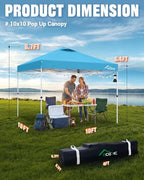 10x10 Pop Up Canopy Tent, Serene Blue,10 * 10, alternate view 2