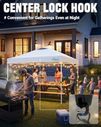 10x10 Pop Up Canopy Tent, Serene Blue,10 * 10, alternate view 6