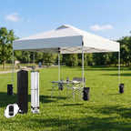 10x10 Pop Up Canopy Tent, Waterproof, UPF 50+, Portable Shade (White, 1 Sidewalls-White 10x10) in White