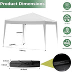 10x10 Pop Up Canopy Tent, Waterproof, UPF 50+, Portable Shade (White, 4 Sidewalls-White 10x10) in White, alternate view 6
