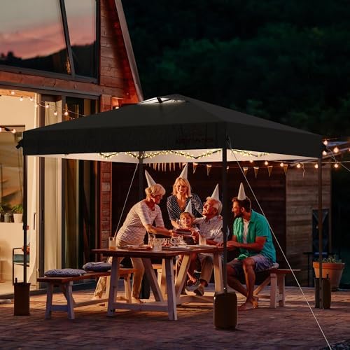 10x10 Pop Up Canopy Tent with 3 Sidewalls, Black in Black, alternate view 2