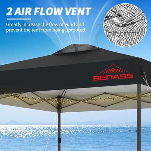 10x10 Pop Up Canopy Tent with 3 Sidewalls, Black in Black, alternate view 4