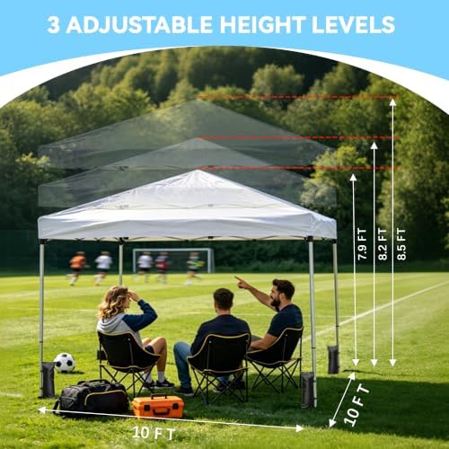 10x10 Pop Up Canopy Tent with 3 Sidewalls & Double Roof Vents, alternate view 2