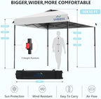 10X10 Pop Up Canopy Tent with 3 Sidewalls, Easy Up Canopy, Commercial Instant Shelter, Heavy Duty One Person Set, alternate