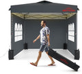 10x10 Pop Up Canopy Tent with 3 Sidewalls, Grey in Grey