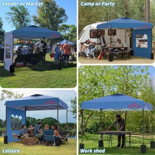 10x10 Pop Up Canopy Tent with 3 Sidewalls, Grey in Grey, alternate view 7