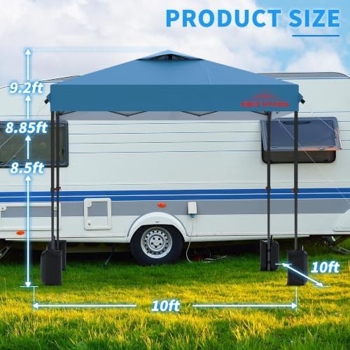 10x10 Pop Up Canopy Tent with 3 Sidewalls, Light Blue in Light Blue, alternate view 3