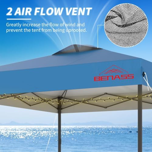 10x10 Pop Up Canopy Tent with 3 Sidewalls, Light Blue in Light Blue, alternate view 4