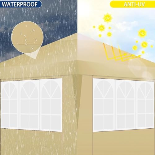 10x10 Pop Up Canopy Tent with 3 Sidewalls Party Tents for Parties Weddings Backyard Waterproof Outdoor, alternate view 6