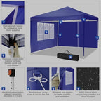 10x10 Pop Up Canopy Tent with 3 Sidewalls Party Tents for Parties Weddings Backyard Waterproof Outdoor, alternate view 4