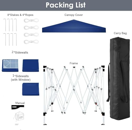 10x10 Pop Up Canopy Tent with 3 Sidewalls Party Tents for Parties Weddings Backyard Waterproof Outdoor, alternate view 6