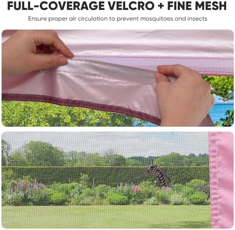 10x10 Pop-up Canopy Tent with 4-Mosquito Nettings, Outdoor Screen Gazebo with 4 Sandbags, 4 Ropes & 8 Stakes, alternate view