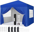 10x10 Pop Up Canopy Tent with 4 Removable Sidewalls, Blue in Blue