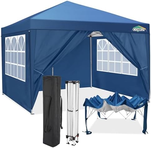 10x10 Pop Up Canopy Tent with 4 Removable Sidewalls, UPF 50+ Waterproof 10x10 Outdoor Portable Canopy for